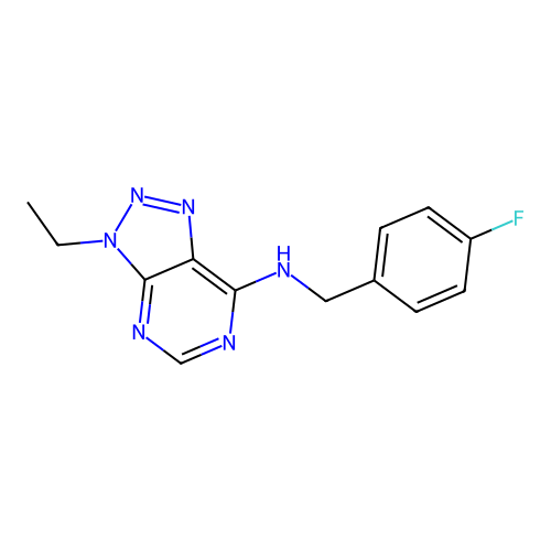 3-ethyl-N-[(4-fluorophenyl)methyl]triazolo[4,5-d]pyrimidin-7-amine structure