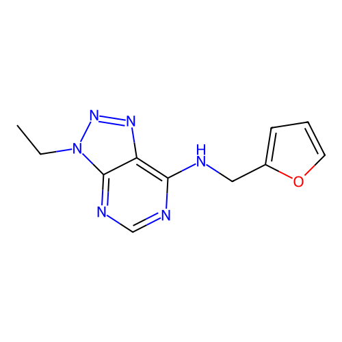 3-ethyl-N-(furan-2-ylmethyl)triazolo[4,5-d]pyrimidin-7-amine structure