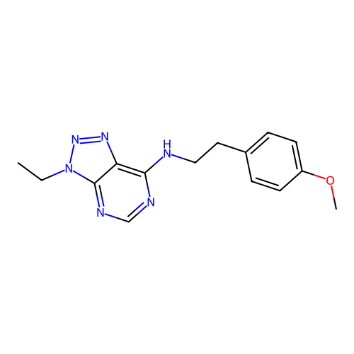 3-ethyl-N-[2-(4-methoxyphenyl)ethyl]-3H-[1,2,3]triazolo[4,5-d]pyrimidin-7-amine structure