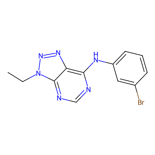 N-(3-bromophenyl)-3-ethyl-3H-[1,2,3]triazolo[4,5-d]pyrimidin-7-amine structure