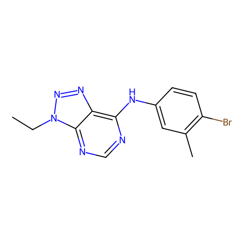 N-(4-bromo-3-methylphenyl)-3-ethyl-3H-[1,2,3]triazolo[4,5-d]pyrimidin-7-amine structure