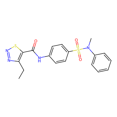4-ethyl-N-[4-[methyl(phenyl)sulfamoyl]phenyl]thiadiazole-5-carboxamide structure