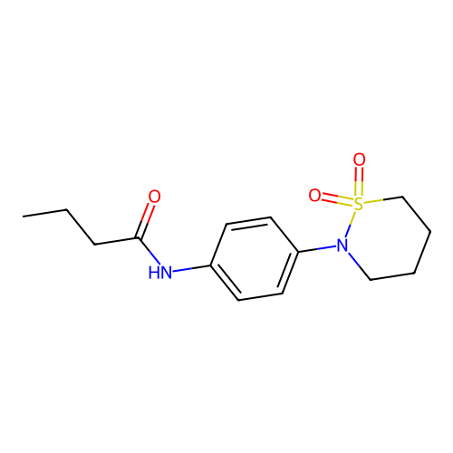 N-(4-(1,1-dioxido-1,2-thiazinan-2-yl)phenyl)butyramide structure