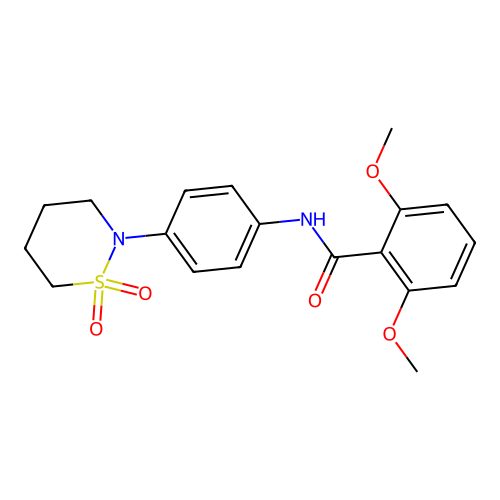 N-[4-(1,1-dioxothiazinan-2-yl)phenyl]-2,6-dimethoxybenzamide structure