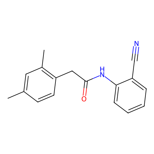 N-(2-cyanophenyl)-2-(2,4-dimethylphenyl)acetamide structure