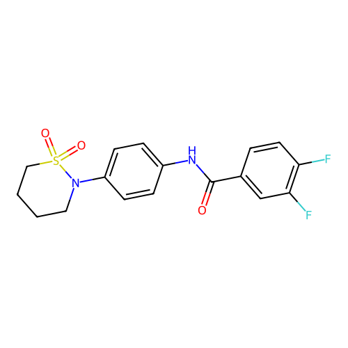 N-[4-(1,1-dioxothiazinan-2-yl)phenyl]-3,4-difluorobenzamide structure