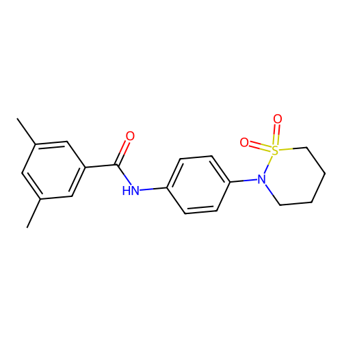 N-[4-(1,1-dioxothiazinan-2-yl)phenyl]-3,5-dimethylbenzamide structure