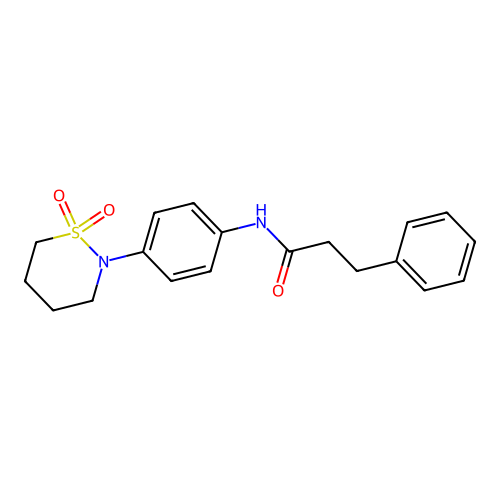 N-[4-(1,1-dioxothiazinan-2-yl)phenyl]-3-phenylpropanamide structure