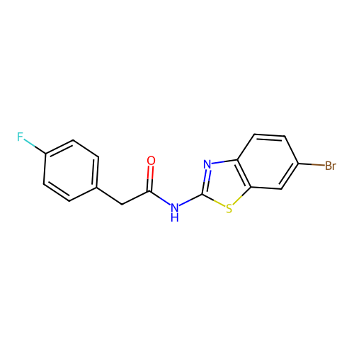 N-(6-bromobenzo[d]thiazol-2-yl)-2-(4-fluorophenyl)acetamide structure