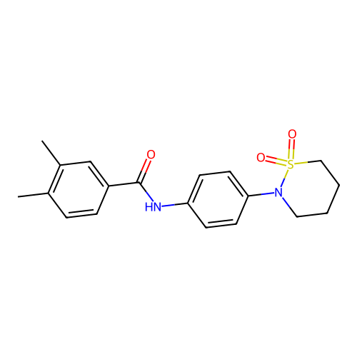 N-[4-(1,1-dioxothiazinan-2-yl)phenyl]-3,4-dimethylbenzamide structure