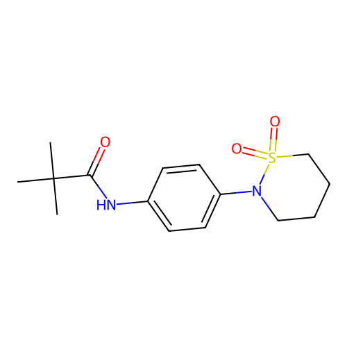 N-(4-(1,1-dioxido-1,2-thiazinan-2-yl)phenyl)pivalamide structure