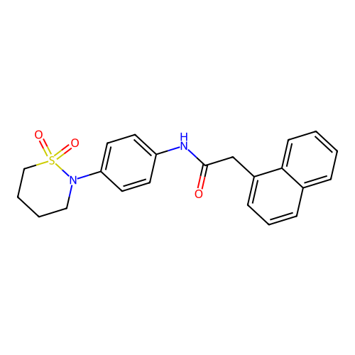 N-[4-(1,1-dioxothiazinan-2-yl)phenyl]-2-naphthalen-1-ylacetamide structure