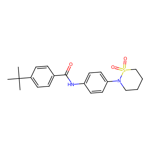 4-tert-butyl-N-[4-(1,1-dioxothiazinan-2-yl)phenyl]benzamide structure