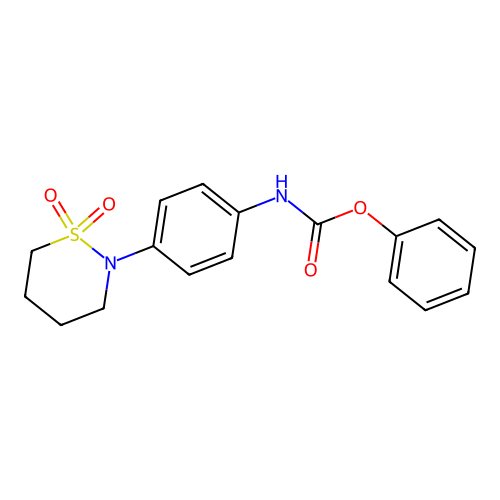 phenyl N-[4-(1,1-dioxothiazinan-2-yl)phenyl]carbamate structure