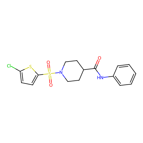 1-[(5-chlorothiophen-2-yl)sulfonyl]-N-phenylpiperidine-4-carboxamide structure