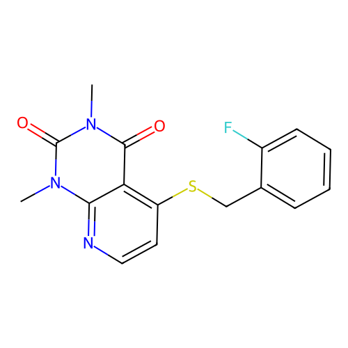 5-[(2-Fluorophenyl)methylsulfanyl]-1,3-dimethylpyrido[2,3-d]pyrimidine-2,4-dione structure