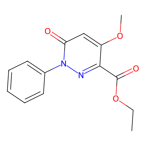 Ethyl 4-methoxy-6-oxo-1-phenyl-1,6-dihydropyridazine-3-carboxylate structure