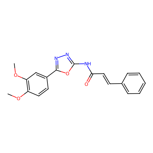 N-(5-(3,4-dimethoxyphenyl)-1,3,4-oxadiazol-2-yl)cinnamamide structure