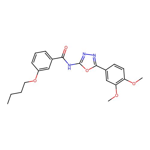 3-butoxy-N-[5-(3,4-dimethoxyphenyl)-1,3,4-oxadiazol-2-yl]benzamide structure