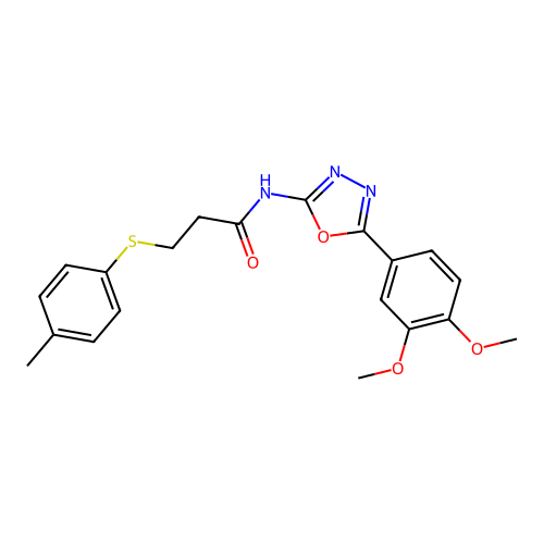 N-(5-(3,4-dimethoxyphenyl)-1,3,4-oxadiazol-2-yl)-3-(p-tolylthio)propanamide structure