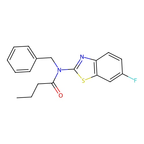 N-benzyl-N-(6-fluorobenzo[d]thiazol-2-yl)butyramide structure