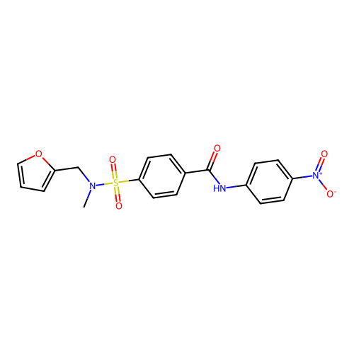 4-[furan-2-ylmethyl(methyl)sulfamoyl]-N-(4-nitrophenyl)benzamide structure