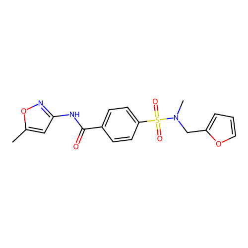 4-(N-(furan-2-ylmethyl)-N-methylsulfamoyl)-N-(5-methylisoxazol-3-yl)benzamide structure