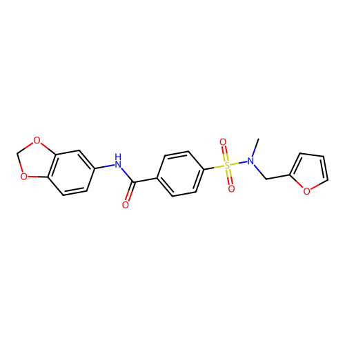 N-(1,3-benzodioxol-5-yl)-4-[furan-2-ylmethyl(methyl)sulfamoyl]benzamide structure