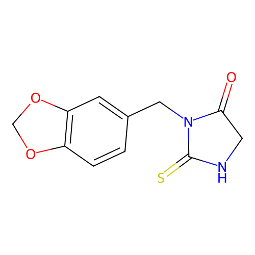 3-(1,3-Benzodioxol-5-ylmethyl)-2-sulfanylideneimidazolidin-4-one structure