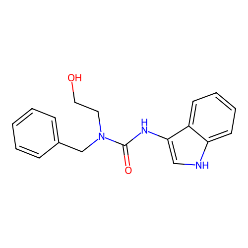 1-benzyl-1-(2-hydroxyethyl)-3-(1H-indol-3-yl)urea structure