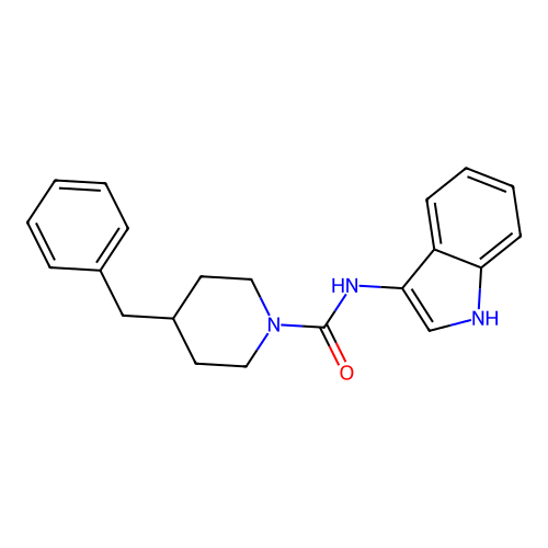 4-benzyl-N-(1H-indol-3-yl)piperidine-1-carboxamide structure