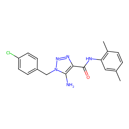 5-amino-1-(4-chlorobenzyl)-N-(2,5-dimethylphenyl)-1H-1,2,3-triazole-4-carboxamide structure