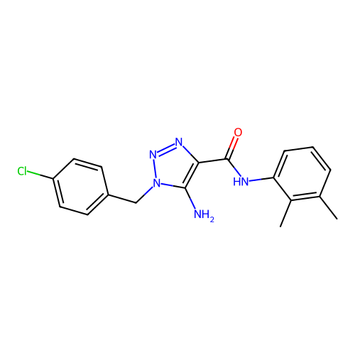 5-amino-1-[(4-chlorophenyl)methyl]-N-(2,3-dimethylphenyl)triazole-4-carboxamide structure