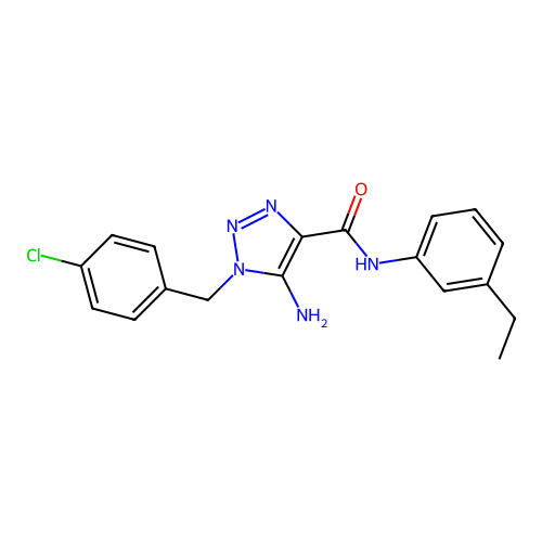 5-amino-1-(4-chlorobenzyl)-N-(3-ethylphenyl)-1H-1,2,3-triazole-4-carboxamide structure
