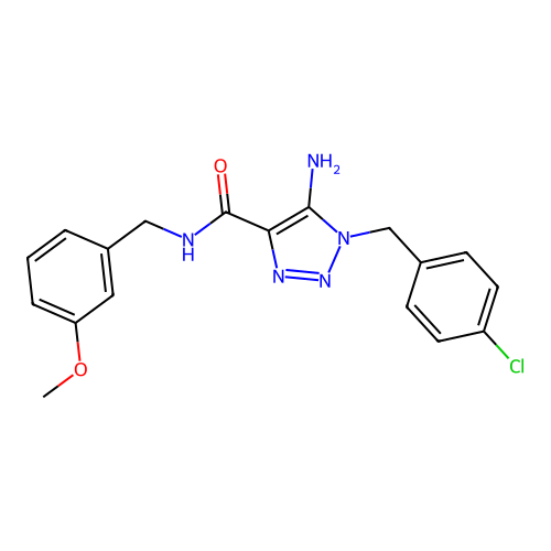 5-amino-1-(4-chlorobenzyl)-N-(3-methoxybenzyl)-1H-1,2,3-triazole-4-carboxamide structure