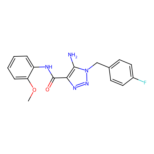5-amino-1-(4-fluorobenzyl)-N-(2-methoxyphenyl)-1H-1,2,3-triazole-4-carboxamide structure
