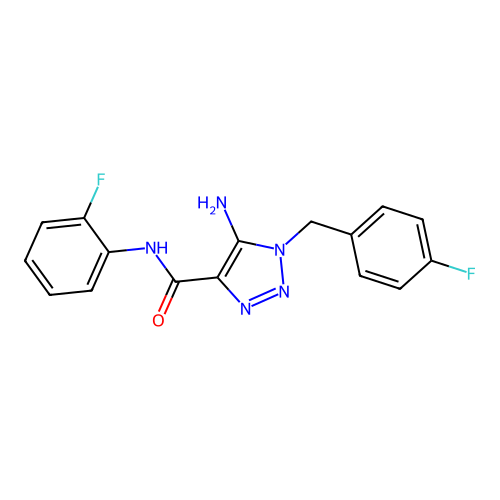 5-amino-1-(4-fluorobenzyl)-N-(2-fluorophenyl)-1H-1,2,3-triazole-4-carboxamide structure