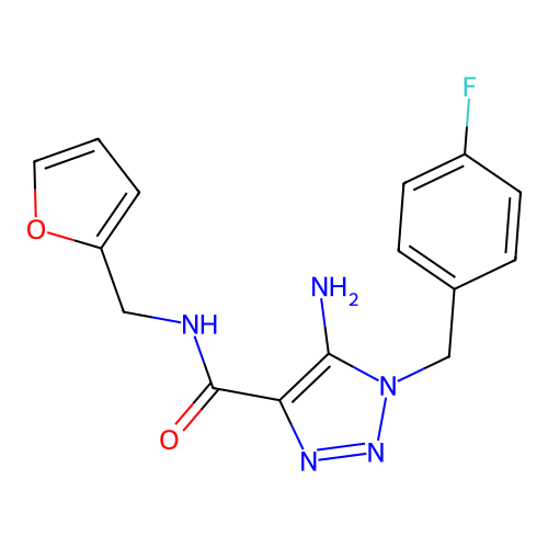 5-amino-1-(4-fluorobenzyl)-N-(furan-2-ylmethyl)-1H-1,2,3-triazole-4-carboxamide structure