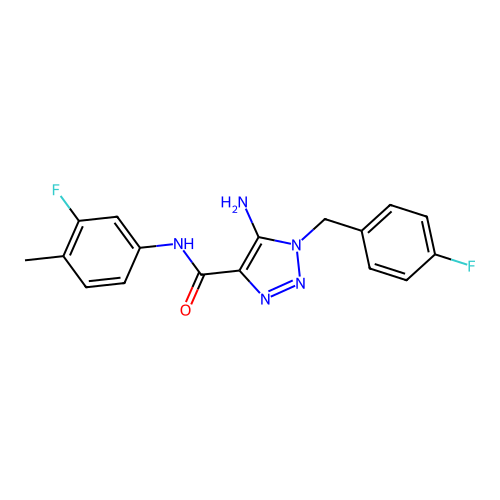 5-amino-1-(4-fluorobenzyl)-N-(3-fluoro-4-methylphenyl)-1H-1,2,3-triazole-4-carboxamide structure
