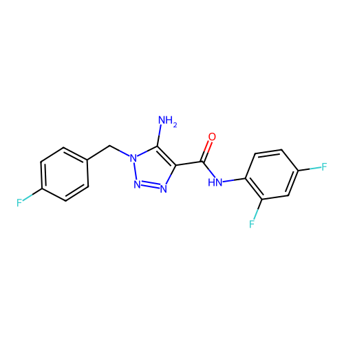 5-amino-N-(2,4-difluorophenyl)-1-(4-fluorobenzyl)-1H-1,2,3-triazole-4-carboxamide structure