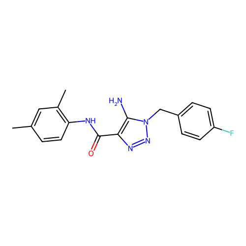 5-amino-N-(2,4-dimethylphenyl)-1-(4-fluorobenzyl)-1H-1,2,3-triazole-4-carboxamide structure