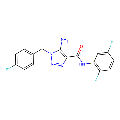 5-amino-N-(2,5-difluorophenyl)-1-(4-fluorobenzyl)-1H-1,2,3-triazole-4-carboxamide structure