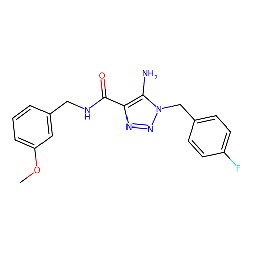 5-amino-1-(4-fluorobenzyl)-N-(3-methoxybenzyl)-1H-1,2,3-triazole-4-carboxamide structure