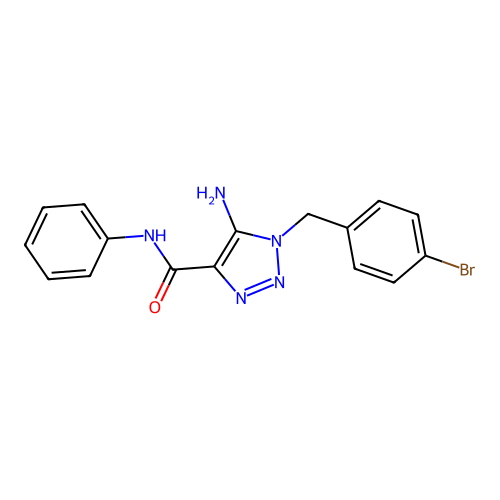 5-amino-1-(4-bromobenzyl)-N-phenyl-1H-1,2,3-triazole-4-carboxamide structure