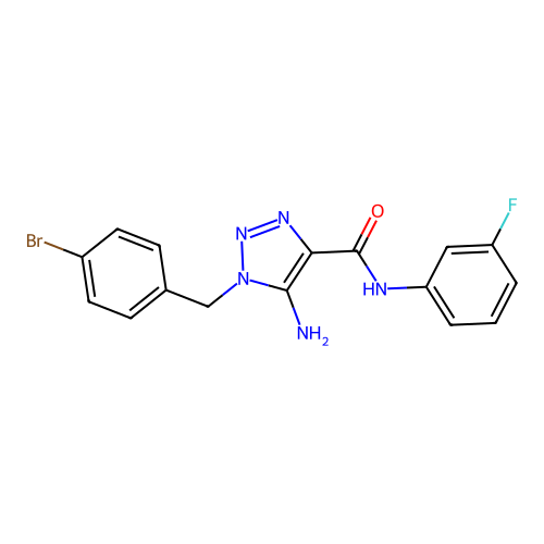 5-amino-1-(4-bromobenzyl)-N-(3-fluorophenyl)-1H-1,2,3-triazole-4-carboxamide structure
