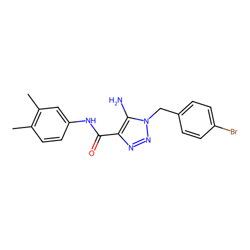 5-amino-1-[(4-bromophenyl)methyl]-N-(3,4-dimethylphenyl)triazole-4-carboxamide structure