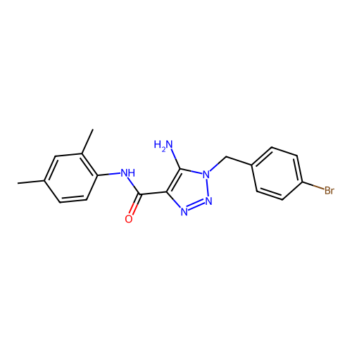 5-amino-1-(4-bromobenzyl)-N-(2,4-dimethylphenyl)-1H-1,2,3-triazole-4-carboxamide structure