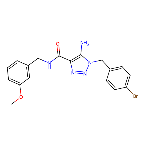 5-amino-1-(4-bromobenzyl)-N-(3-methoxybenzyl)-1H-1,2,3-triazole-4-carboxamide structure