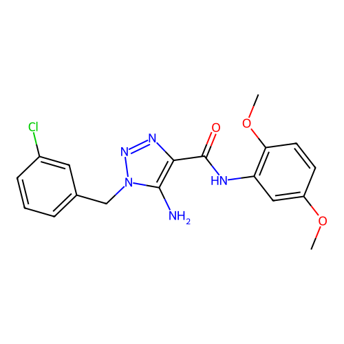 5-amino-1-(3-chlorobenzyl)-N-(2,5-dimethoxyphenyl)-1H-1,2,3-triazole-4-carboxamide structure