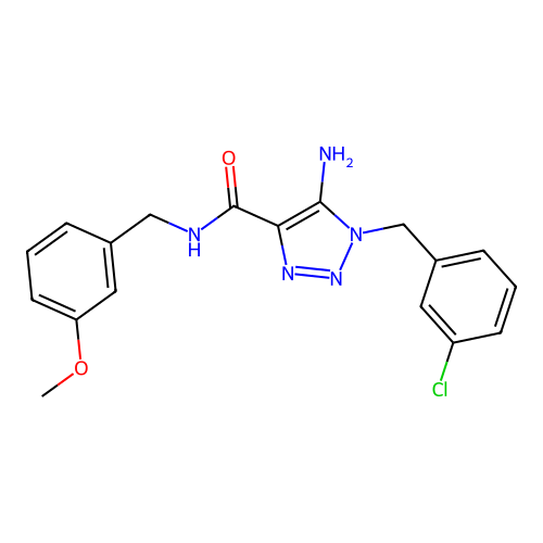 5-amino-1-(3-chlorobenzyl)-N-(3-methoxybenzyl)-1H-1,2,3-triazole-4-carboxamide structure